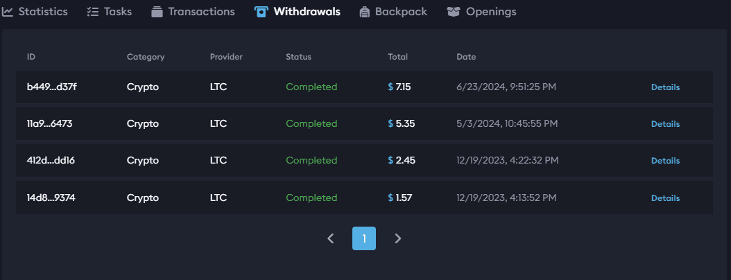 EarnLab payment proof showing successful withdrawals