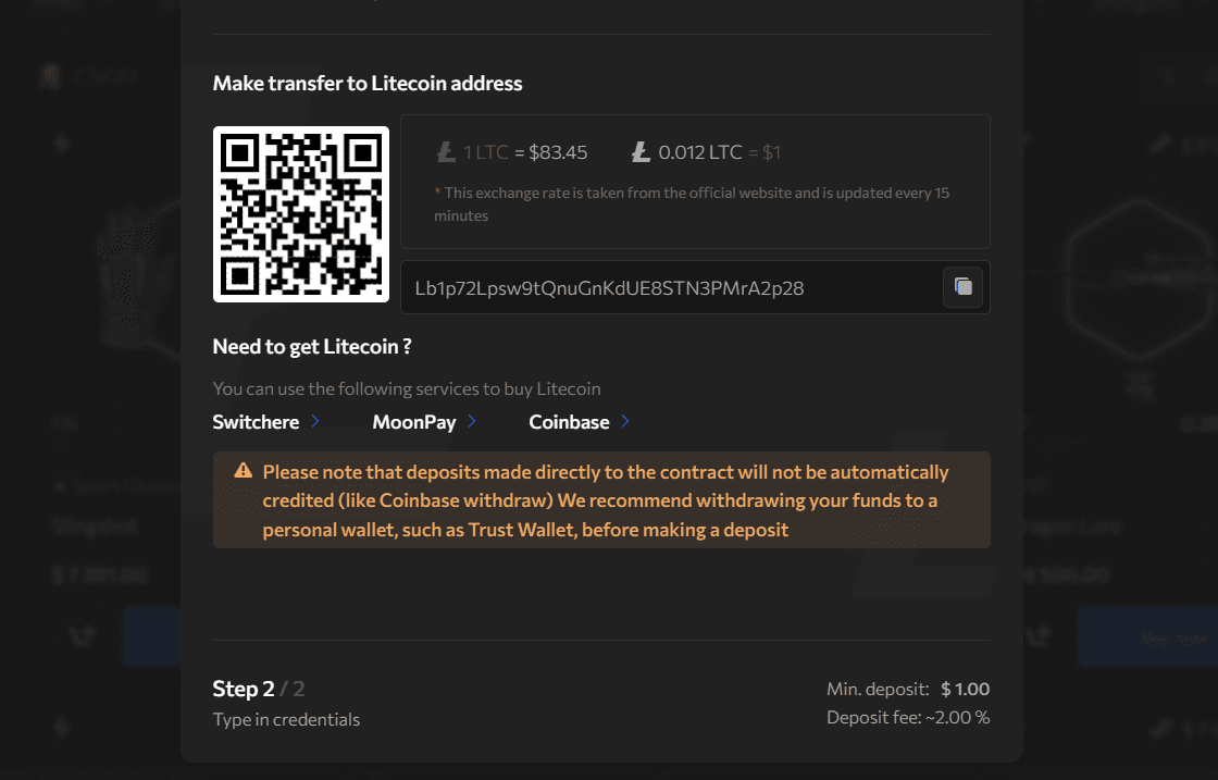 Litecoin Deposit Address